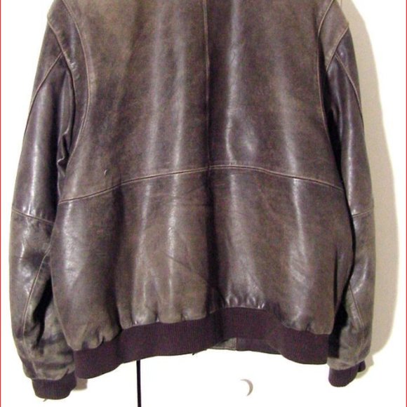 Vtg  Distress Soft Gray Lamb Leather Claiborne Bomber Jacket  Sz XL - Picture 11 of 12